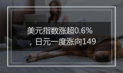 美元指数涨超0.6%,日元一度涨向149