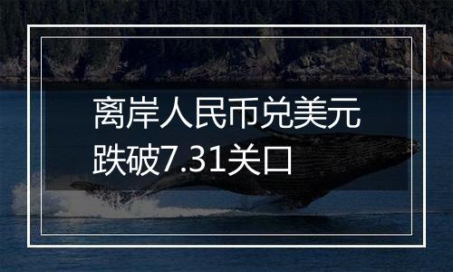离岸人民币兑美元跌破7.31关口