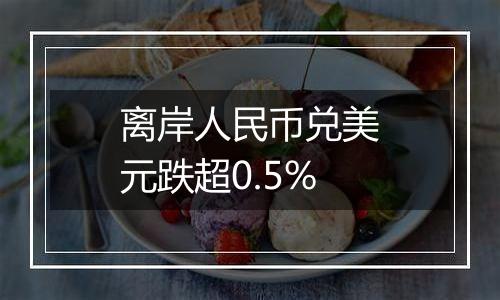 离岸人民币兑美元跌超0.5%
