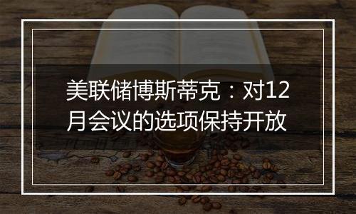 美联储博斯蒂克:对12月会议的选项保持开放