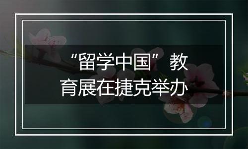 “留学中国”教育展在捷克举办