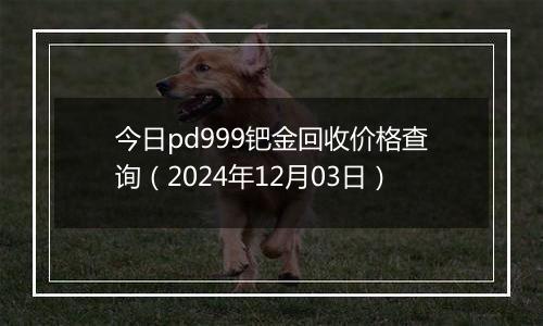 今日pd999钯金回收价格查询(2024年12月03日)