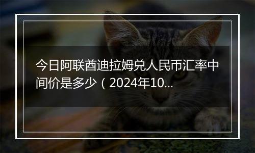 今日阿联酋迪拉姆兑人民币汇率中间价是多少(2024年10月30日)