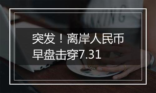 突发!离岸人民币早盘击穿7.31