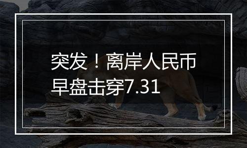 突发!离岸人民币早盘击穿7.31