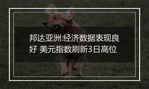 邦达亚洲:经济数据表现良好 美元指数刷新3日高位