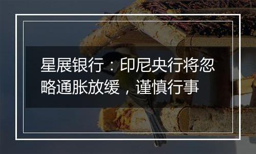 星展银行:印尼央行将忽略通胀放缓,谨慎行事