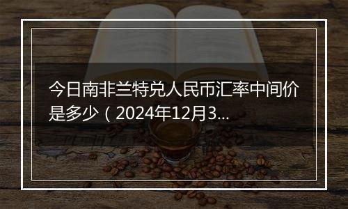 今日南非兰特兑人民币汇率中间价是多少(2024年12月3日)