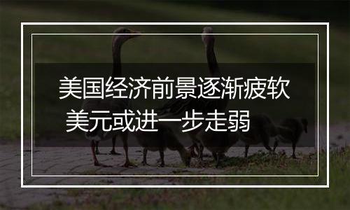 美国经济前景逐渐疲软 美元或进一步走弱