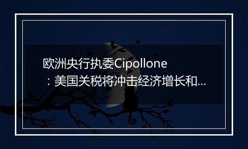 欧洲央行执委Cipollone:美国关税将冲击经济增长和通胀