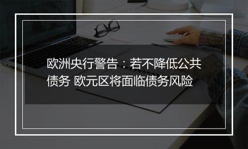 欧洲央行警告:若不降低公共债务 欧元区将面临债务风险