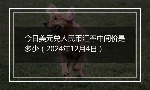 今日美元兑人民币汇率中间价是多少(2024年12月4日)