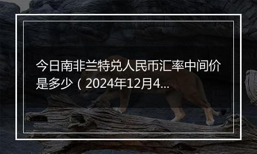 今日南非兰特兑人民币汇率中间价是多少(2024年12月4日)