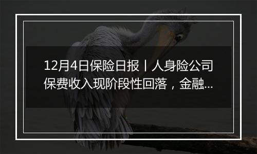 12月4日保险日报丨人身险公司保费收入现阶段性回落,金融监管总局批复筹建东吴财险