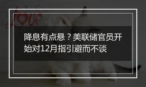 降息有点悬?美联储官员开始对12月指引避而不谈