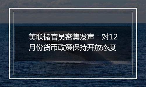 美联储官员密集发声:对12月份货币政策保持开放态度