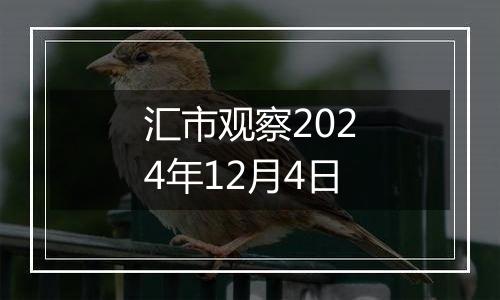 汇市观察2024年12月4日