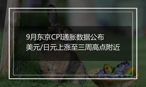9月东京CPI通胀数据公布 美元/日元上涨至三周高点附近