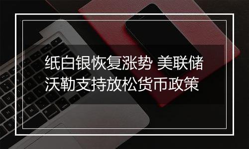 纸白银恢复涨势 美联储沃勒支持放松货币政策