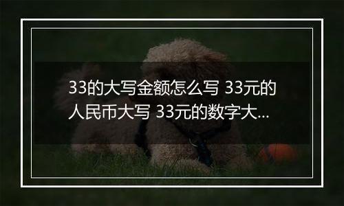 33的大写金额怎么写 33元的人民币大写 33元的数字大写