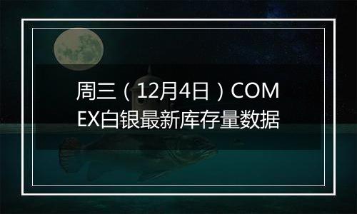 周三(12月4日)COMEX白银最新库存量数据