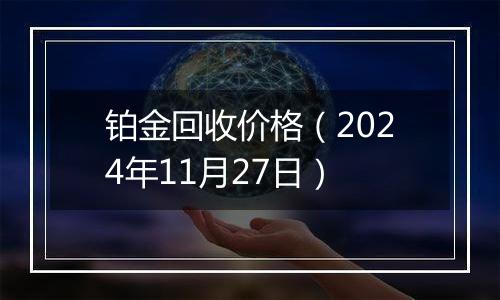 铂金回收价格(2024年11月27日)