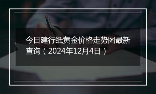 今日建行纸黄金价格走势图最新查询(2024年12月4日)