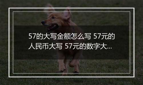 57的大写金额怎么写 57元的人民币大写 57元的数字大写