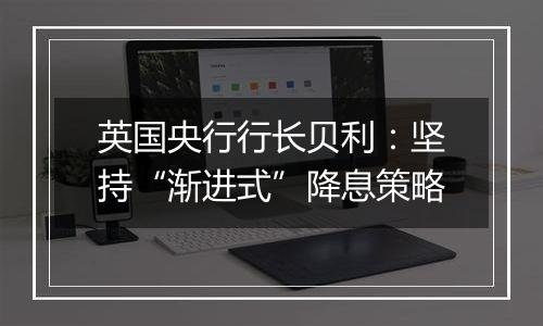 英国央行行长贝利:坚持“渐进式”降息策略