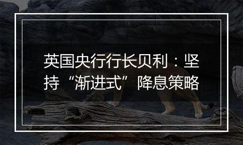 英国央行行长贝利:坚持“渐进式”降息策略