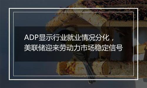 ADP显示行业就业情况分化,美联储迎来劳动力市场稳定信号