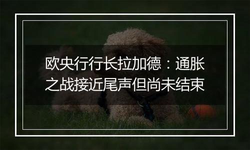欧央行行长拉加德:通胀之战接近尾声但尚未结束