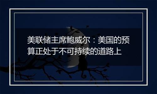 美联储主席鲍威尔:美国的预算正处于不可持续的道路上