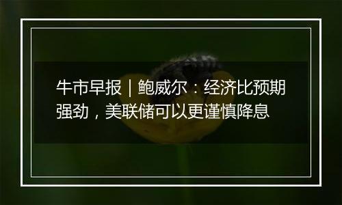牛市早报|鲍威尔:经济比预期强劲,美联储可以更谨慎降息