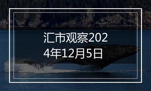 汇市观察2024年12月5日