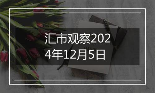 汇市观察2024年12月5日