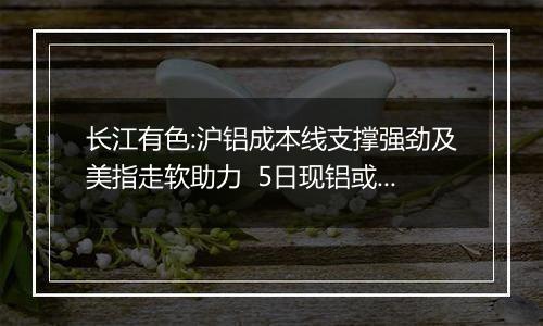 长江有色:沪铝成本线支撑强劲及美指走软助力 5日现铝或上涨