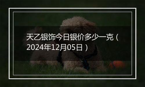天乙银饰今日银价多少一克(2024年12月05日)