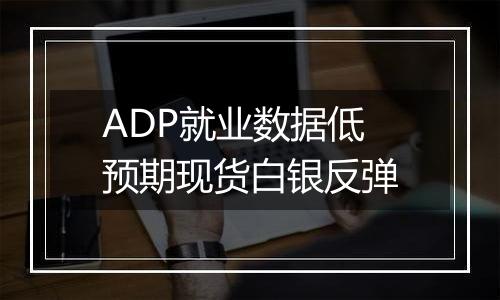 ADP就业数据低预期现货白银反弹