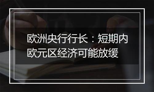 欧洲央行行长:短期内欧元区经济可能放缓