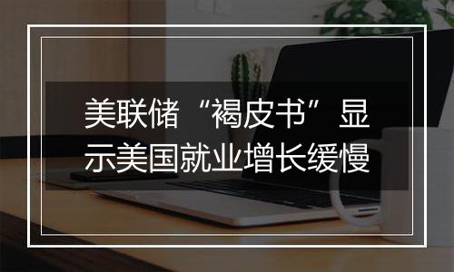 美联储“褐皮书”显示美国就业增长缓慢