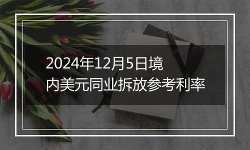 2024年12月5日境内美元同业拆放参考利率