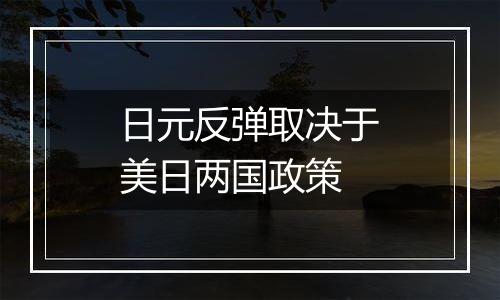 日元反弹取决于美日两国政策