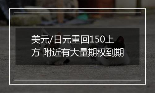 美元/日元重回150上方 附近有大量期权到期