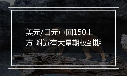 美元/日元重回150上方 附近有大量期权到期