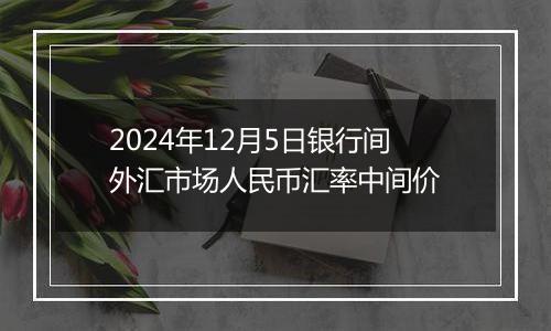 2024年12月5日银行间外汇市场人民币汇率中间价