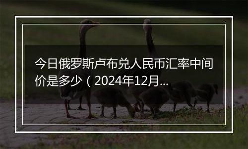今日俄罗斯卢布兑人民币汇率中间价是多少(2024年12月5日)