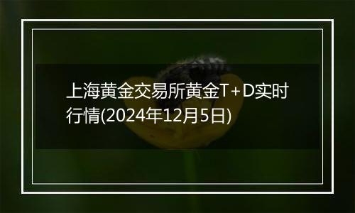 上海黄金交易所黄金T+D实时行情(2024年12月5日)