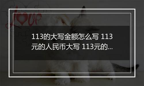 113的大写金额怎么写 113元的人民币大写 113元的数字大写
