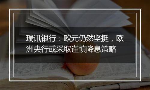 瑞讯银行:欧元仍然坚挺,欧洲央行或采取谨慎降息策略